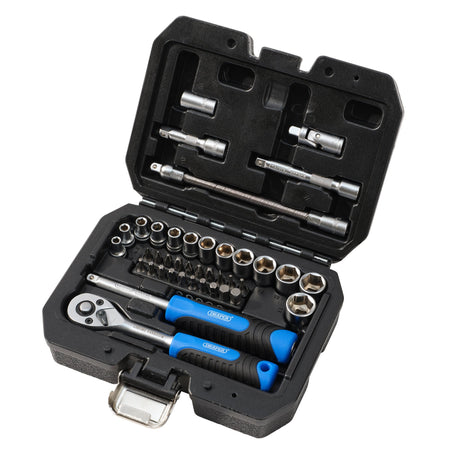 Draper-HI-TORQ®-Metric-Socket-and-Bit-Set,-1/4"-Sq.-Dr.-(40-Piece)