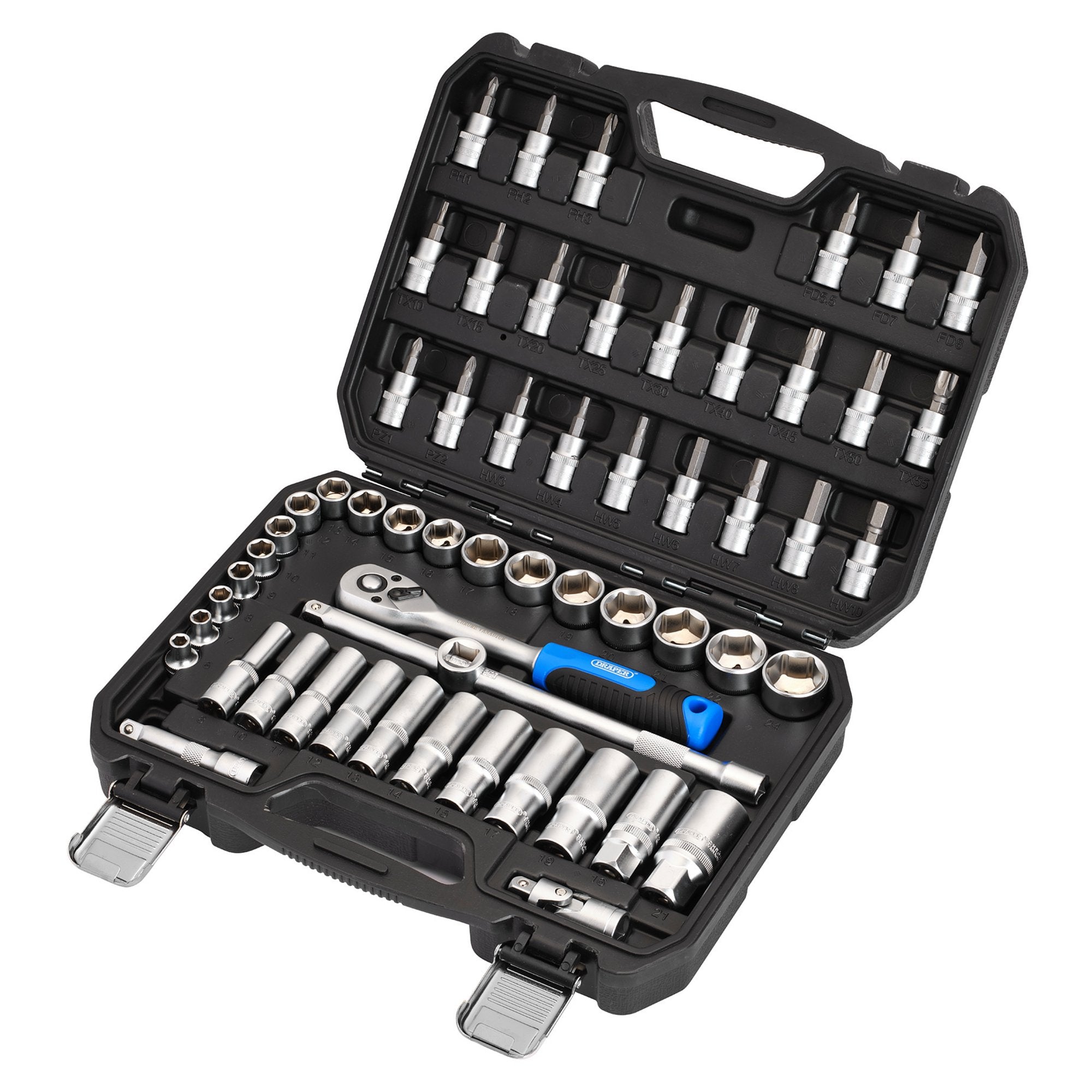Draper-HI-TORQ®-Metric-Socket-and-Bit-Set,-3/8"-Sq.-Dr.-(58-Piece)