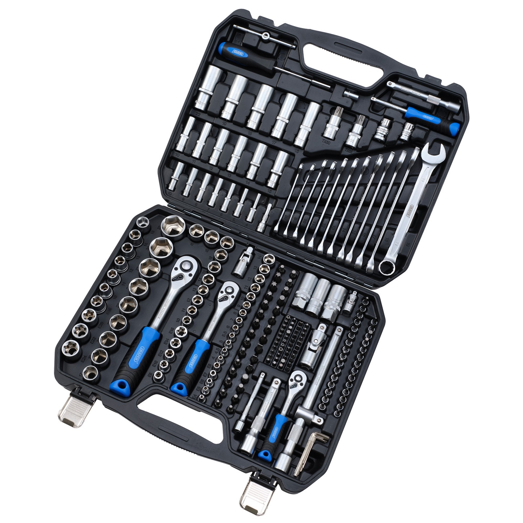 Draper-HI-TORQ®-Metric-Socket-and-Bit-Set,-1/4",-3/8"-and-1/2"-Sq.-Dr.-(219-Piece)