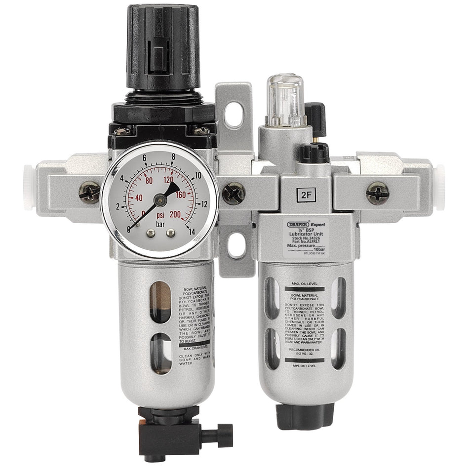1/4"-BSP-Combined-Filter/Regulator/Lubricator-Unit-(FRL)