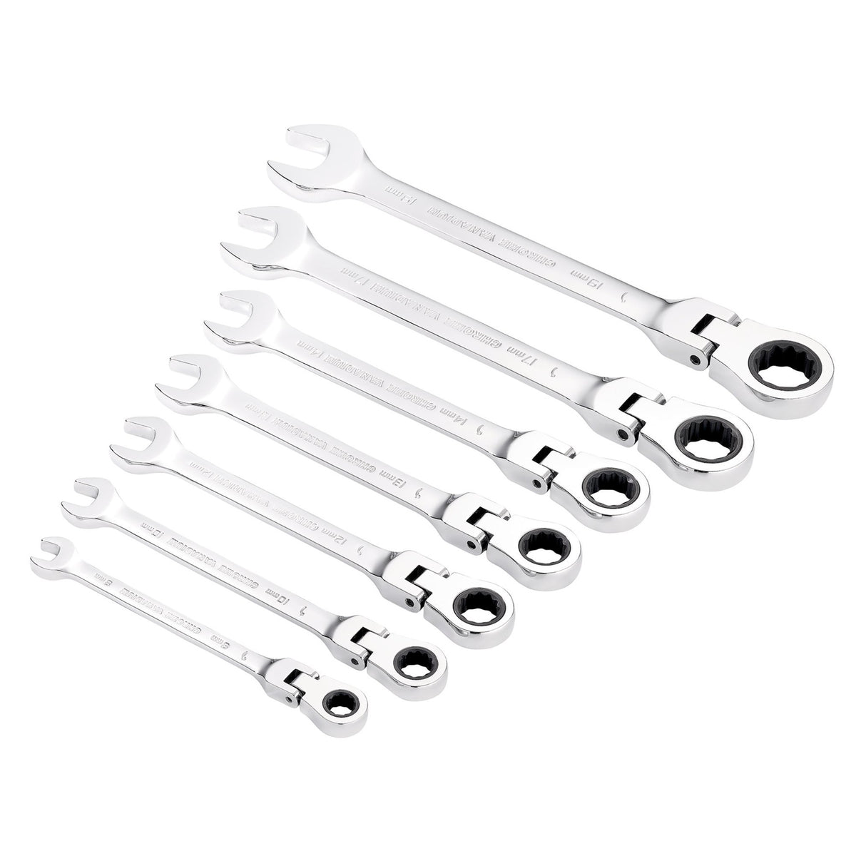Hi Torq Draper HI-TORQ® Metric Flexible Head Ratcheting Combination Spanner Se ...