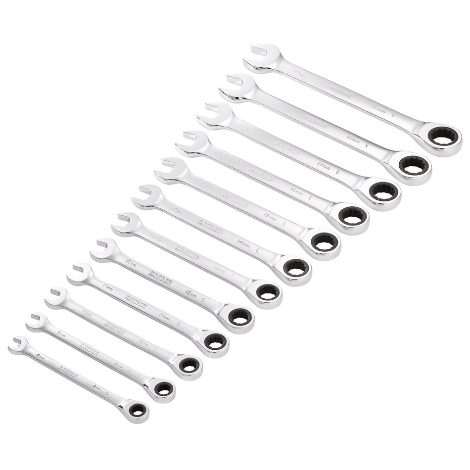 Draper-HI-TORQ®-Metric-Ratchet-Combination-Spanner-Set-(12-Piece)