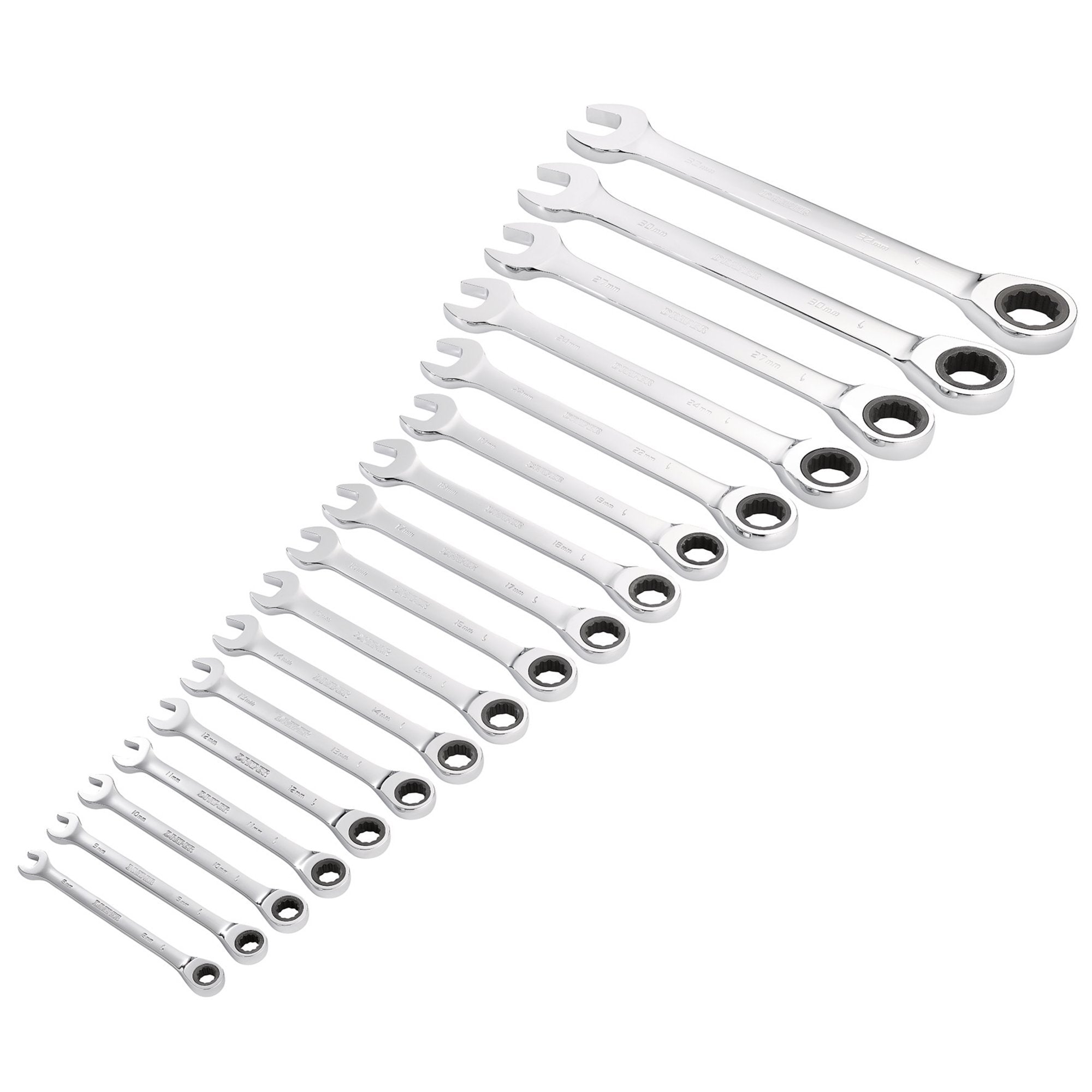 Draper-HI-TORQ®-Metric-Ratchet-Combination-Spanner-Set-(17-Piece)