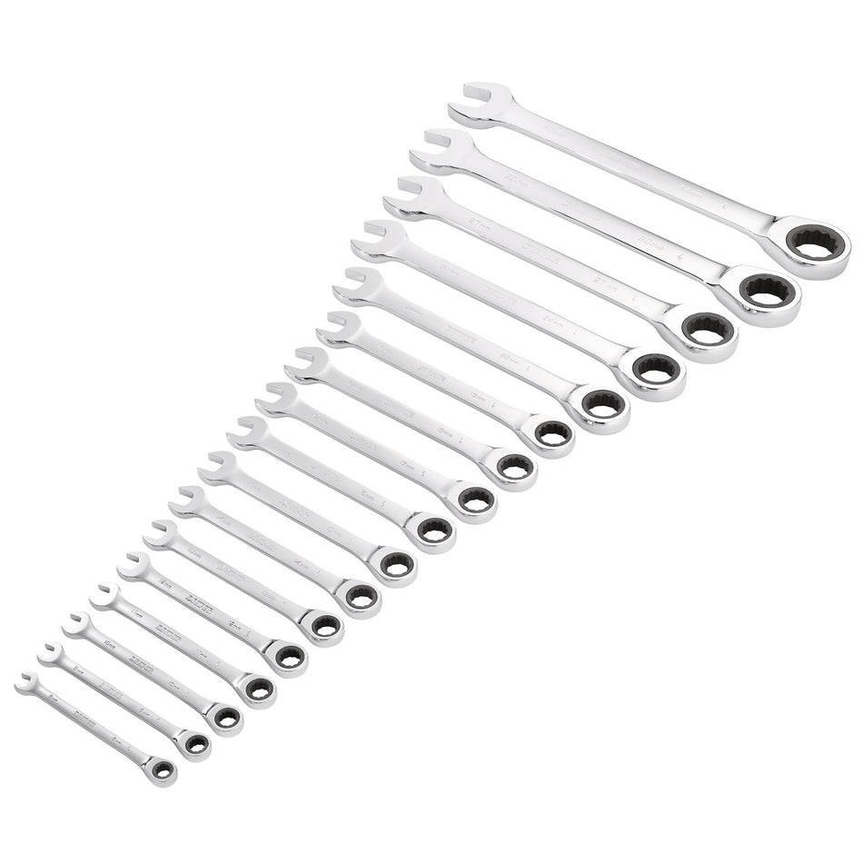 Draper-HI-TORQ®-Metric-Ratchet-Combination-Spanner-Set-(17-Piece)