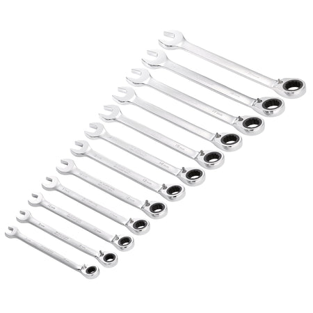 Draper-HI-TORQ®-Metric-Reversible-Ratchet-Combination-Spanner-Set-(12-Piece)