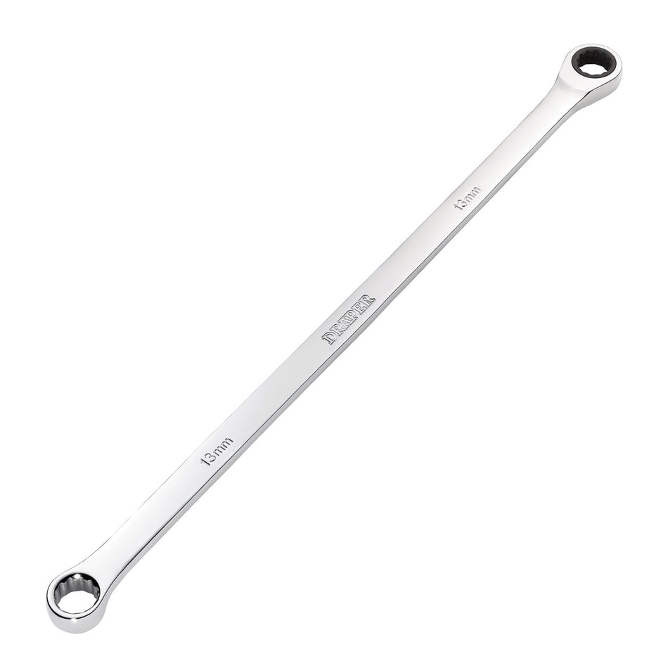 Draper-HI-TORQ®-Metric-Extra-Long-Double-Ring-Ratchet-Spanner,-13mm