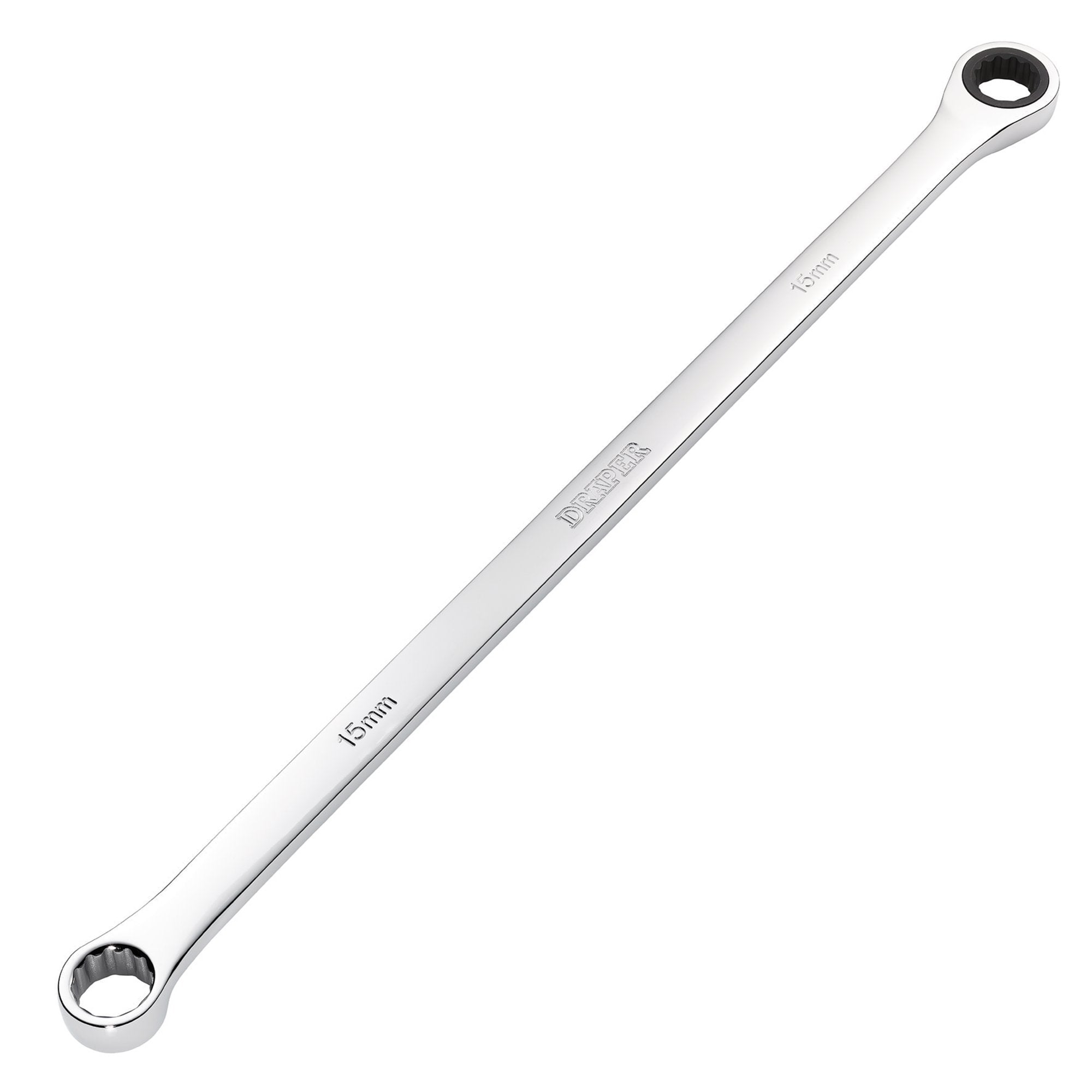 Draper-HI-TORQ®-Metric-Extra-Long-Double-Ring-Ratchet-Spanner,-15mm