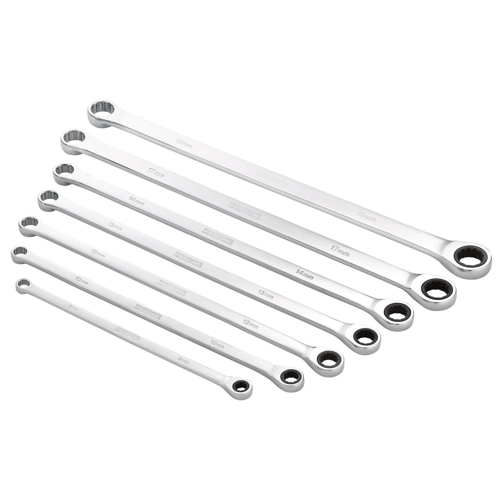 Draper-HI-TORQ®-Metric-Extra-Long-Double-Ring-Ratchet-Spanner-Set-(7-Piece)