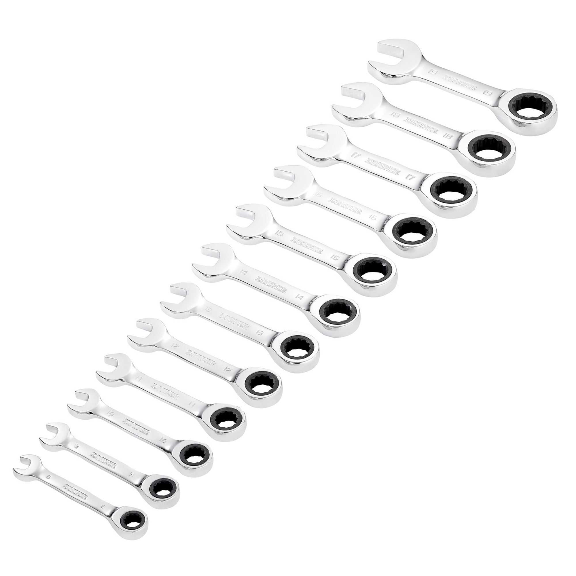 Draper-HI-TORQ®-Metric-Stubby-Ratchet-Combination-Spanner-Set-(12-Piece)