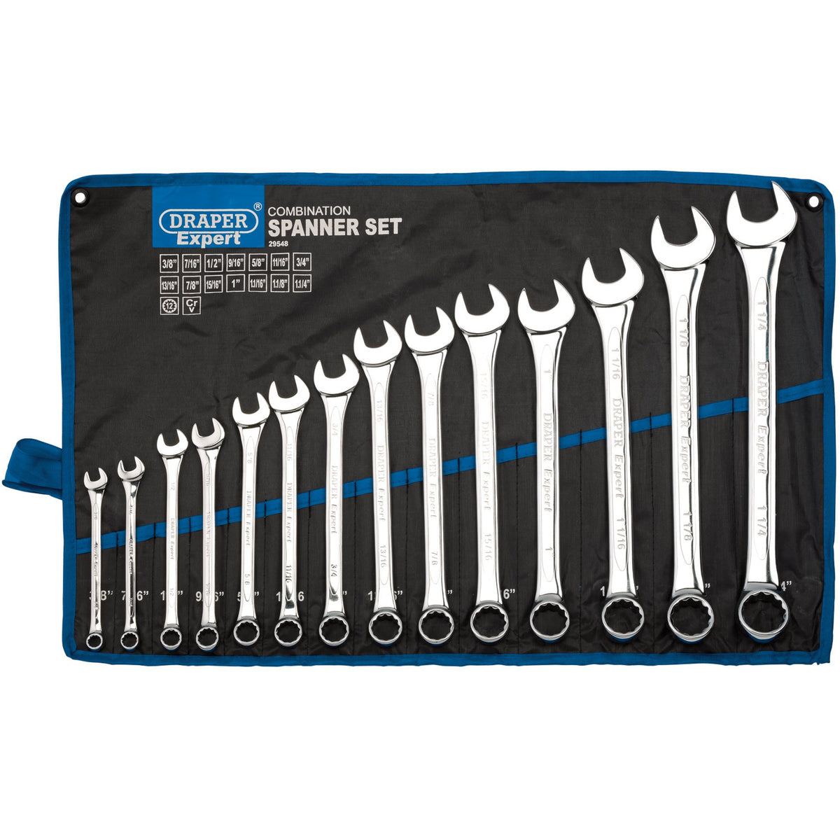 Draper-Expert-HI-TORQ®-Imperial-Combination-Spanner-Set-(14-Piece)