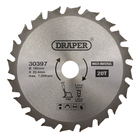 TCT-Multi-Purpose-Circular-Saw-Blade,-185-x-25.4mm,-20T