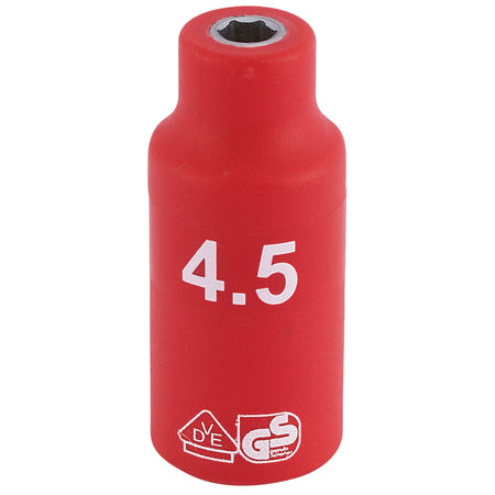Fully-Insulated-VDE-Socket,-1/4"-Sq.-Dr.,-4.5mm