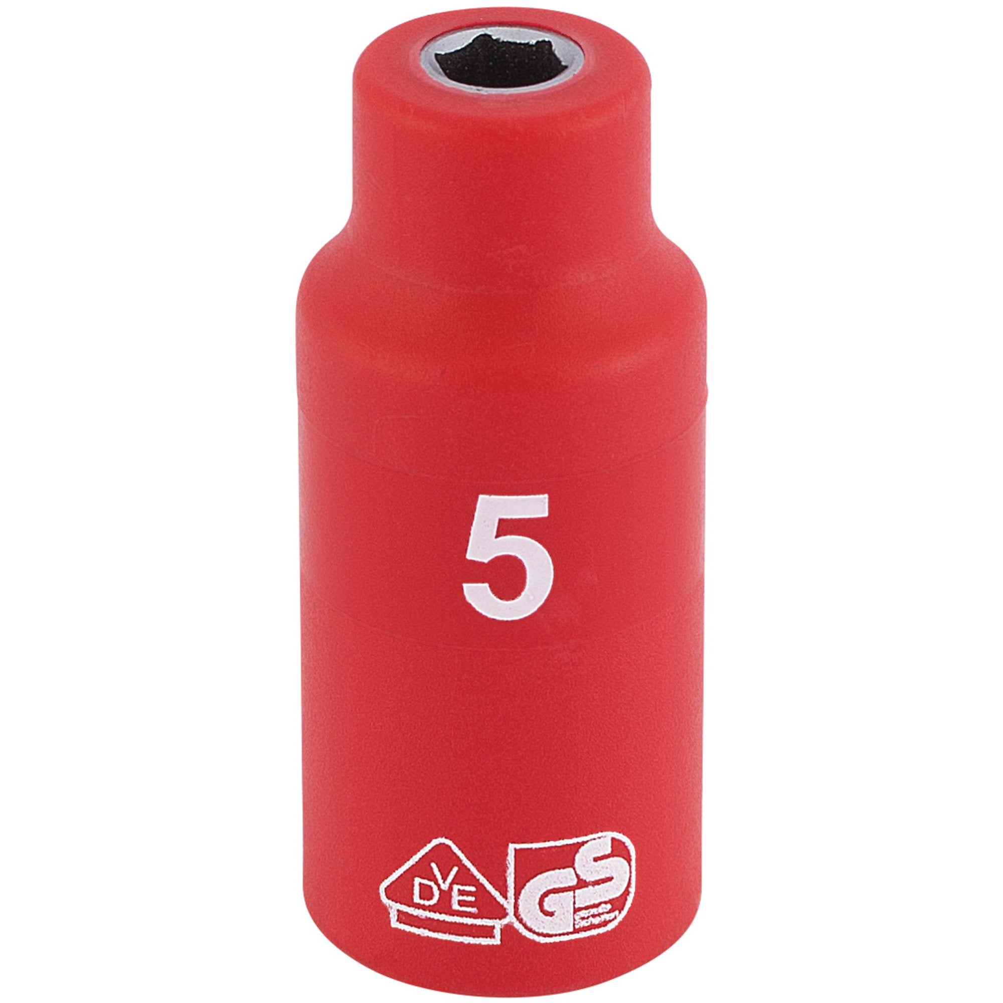 Fully-Insulated-VDE-Socket,-1/4"-Sq.-Dr.,-5mm