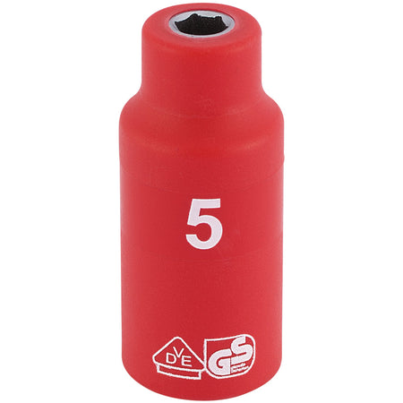 Fully-Insulated-VDE-Socket,-1/4"-Sq.-Dr.,-5mm