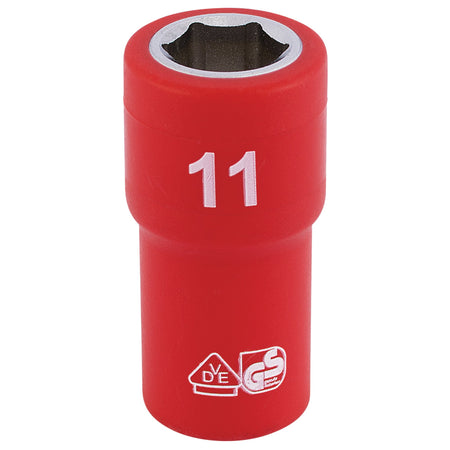 Fully-Insulated-VDE-Socket,-1/4"-Sq.-Dr.,-11mm
