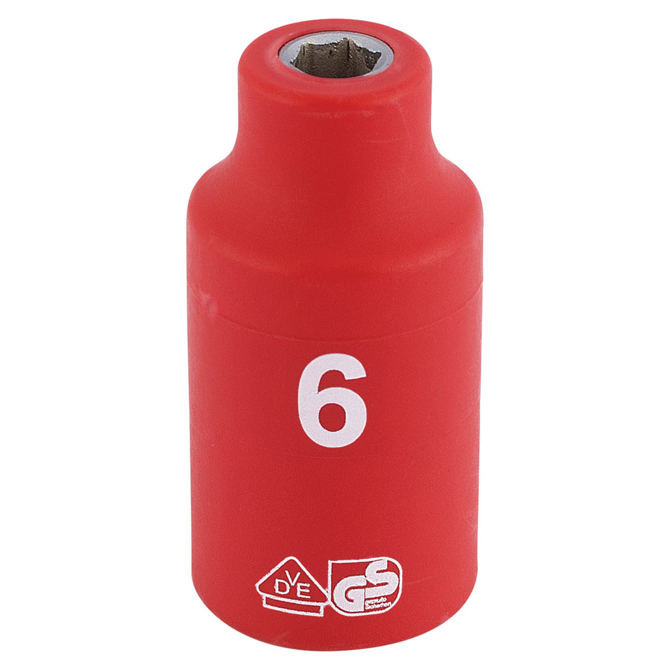 Fully-Insulated-VDE-Socket,-3/8"-Sq.-Dr.,-6mm