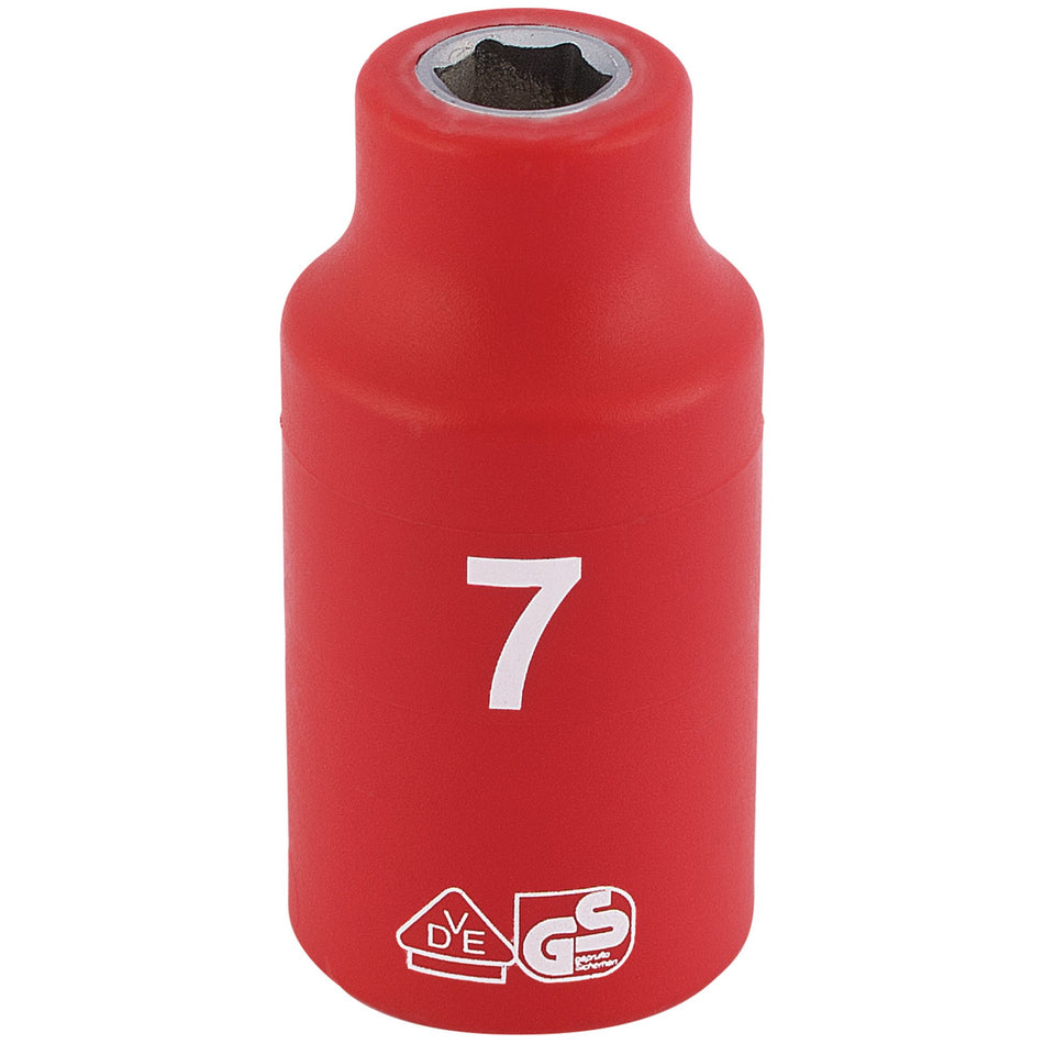 Fully-Insulated-VDE-Socket,-3/8"-Sq.-Dr.,-7mm