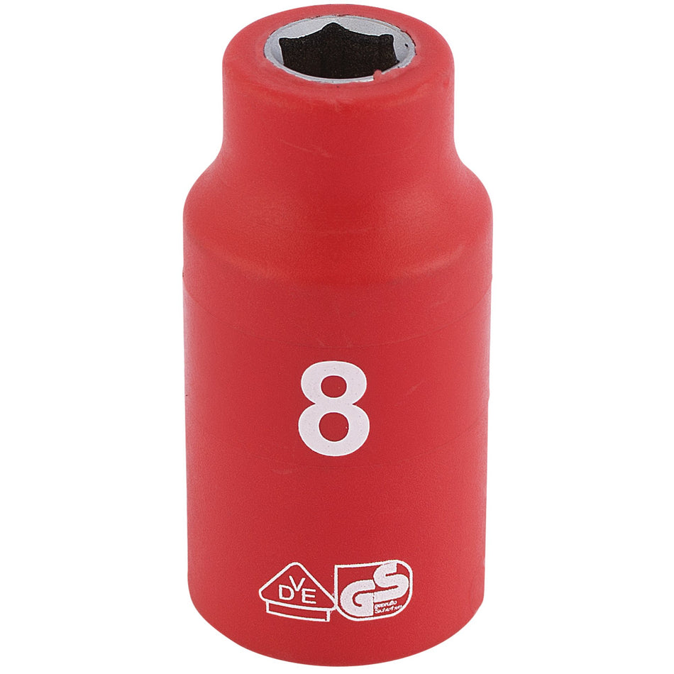Fully-Insulated-VDE-Socket,-3/8"-Sq.-Dr.,-8mm