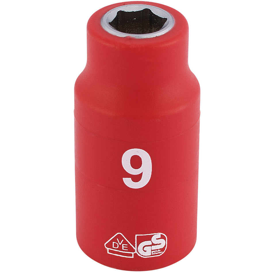 Fully-Insulated-VDE-Socket,-3/8"-Sq.-Dr.,-9mm