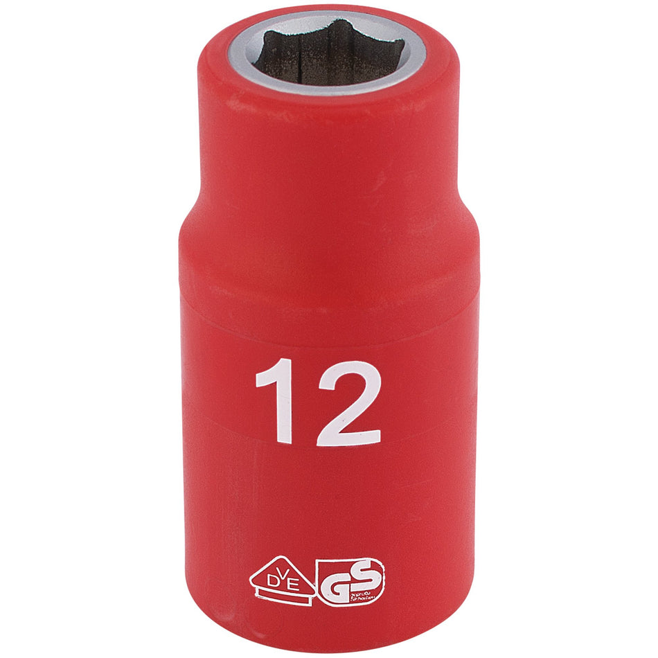 Fully-Insulated-VDE-Socket,-1/2"-Sq.-Dr.,-12mm