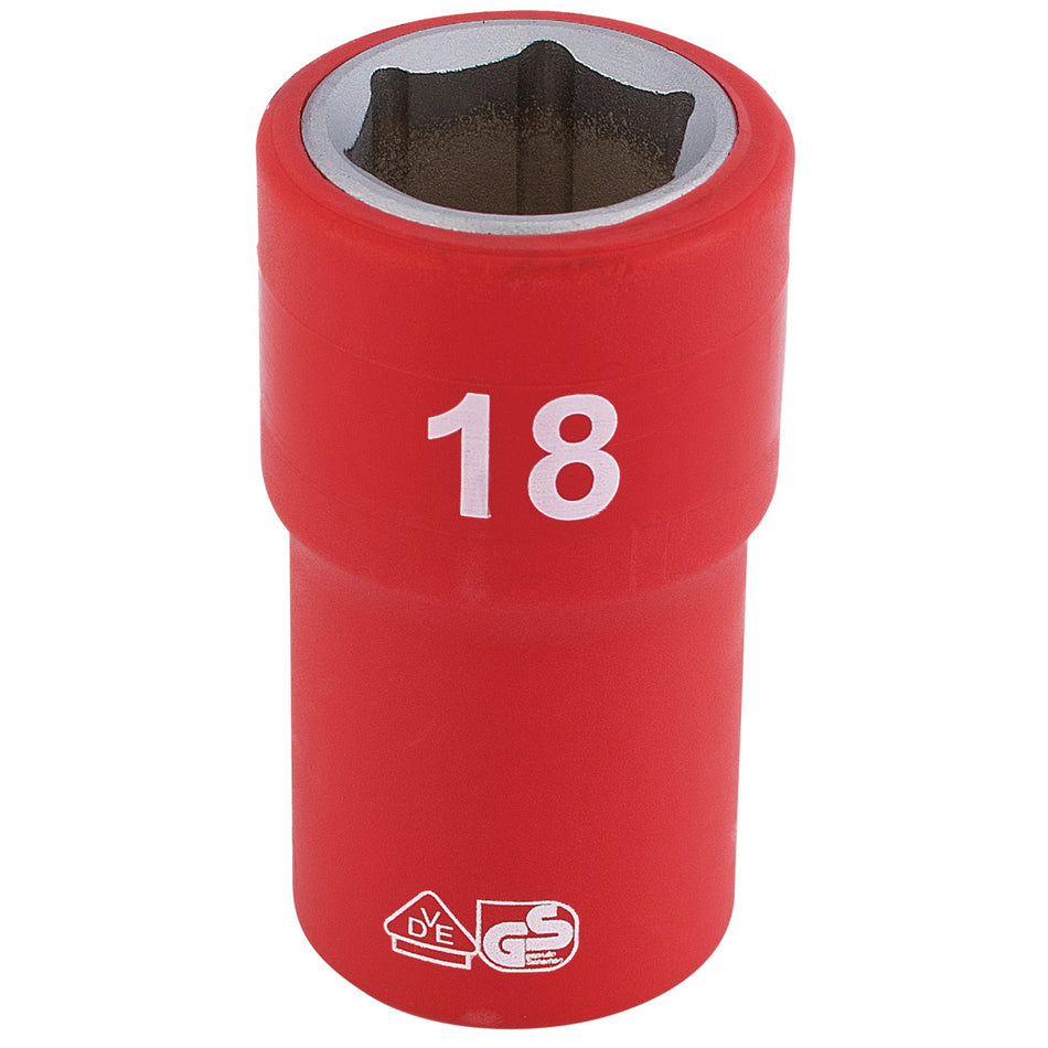 Fully-Insulated-VDE-Socket,-1/2"-Sq.-Dr.,-18mm