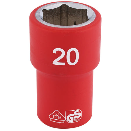 Fully-Insulated-VDE-Socket,-1/2"-Sq.-Dr.,-20mm