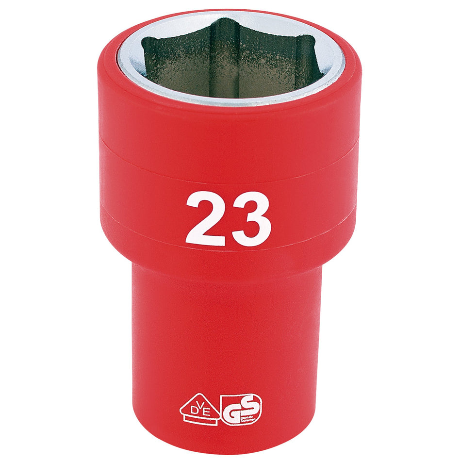 Fully-Insulated-VDE-Socket,-1/2"-Sq.-Dr.,-23mm