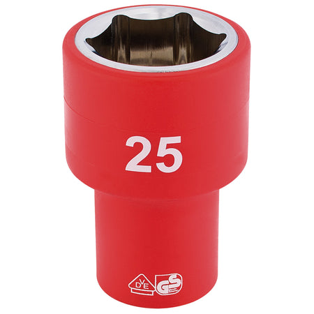 Fully-Insulated-VDE-Socket,-1/2"-Sq.-Dr.,-25mm