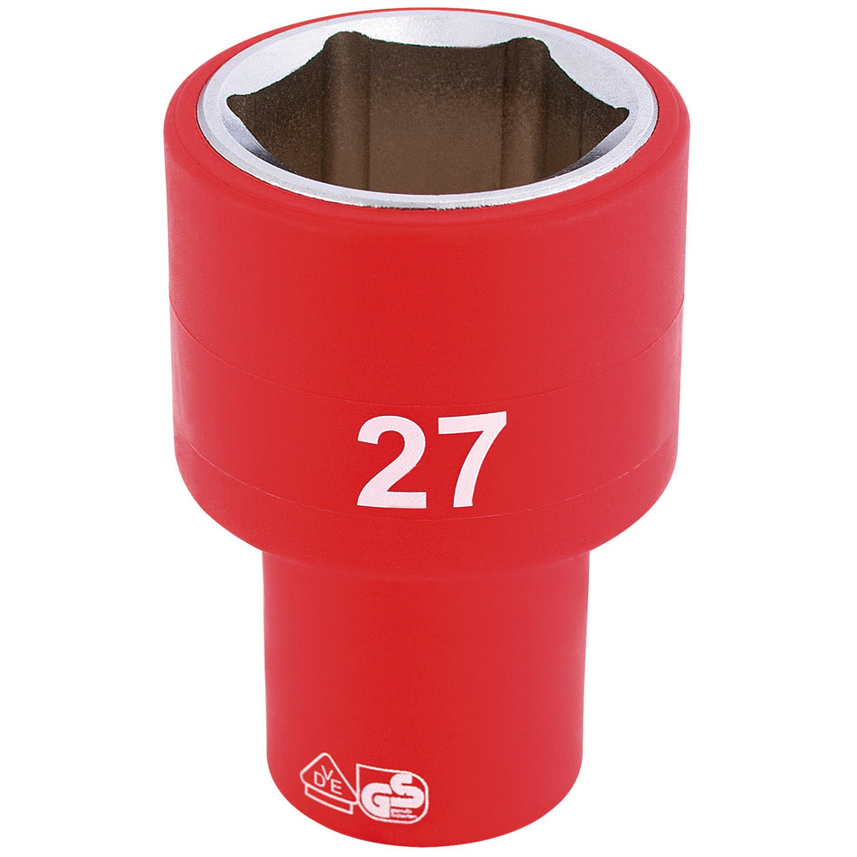 Fully-Insulated-VDE-Socket,-1/2"-Sq.-Dr.,-27mm