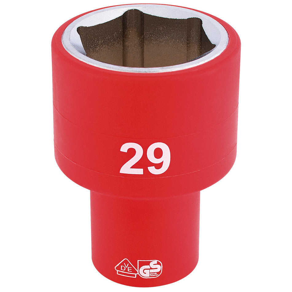 Fully-Insulated-VDE-Socket,-1/2"-Sq.-Dr.,-29mm