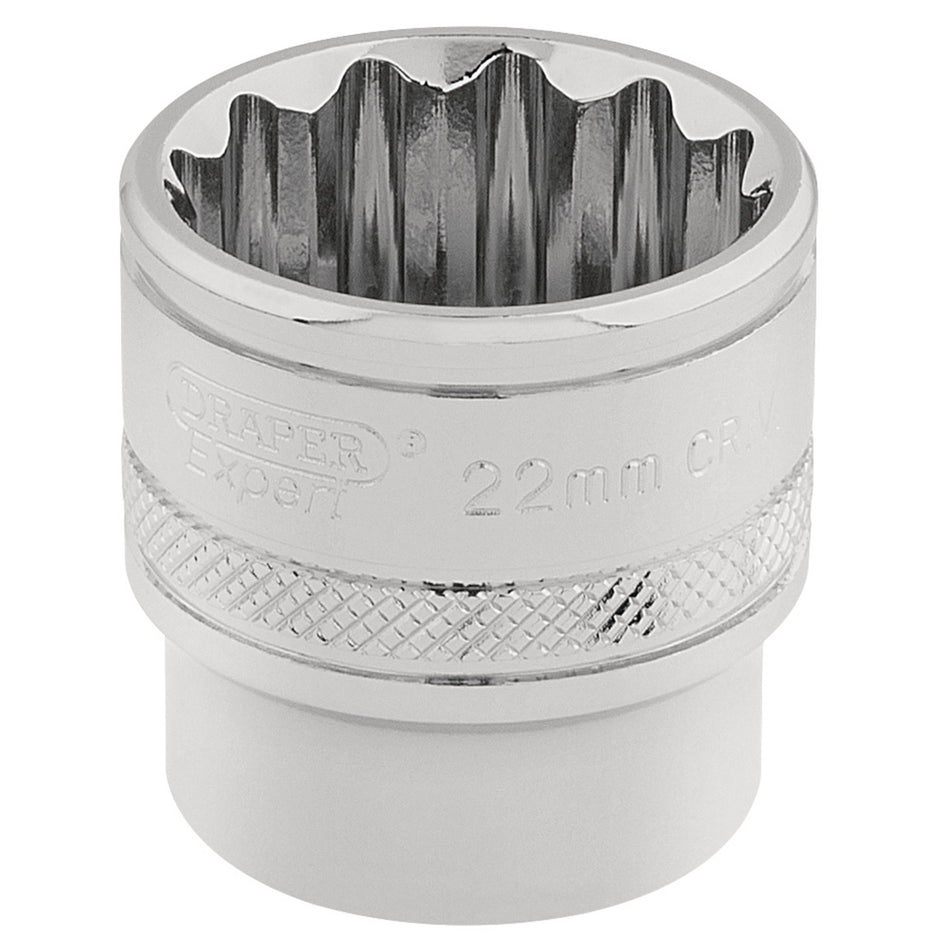 Draper-HI-TORQ®-12-Point-Socket,-3/8"-Sq.-Dr.,-22mm