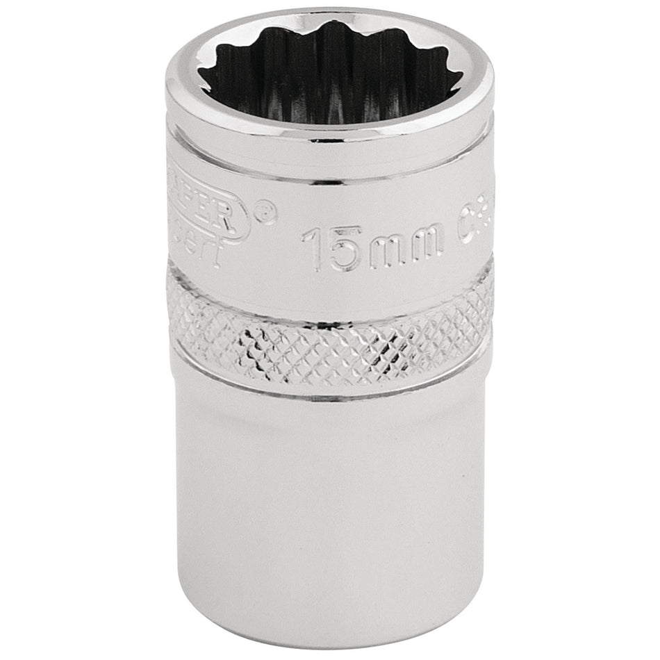 Draper-HI-TORQ®-12-Point-Socket,-1/2"-Sq.-Dr.,-15mm