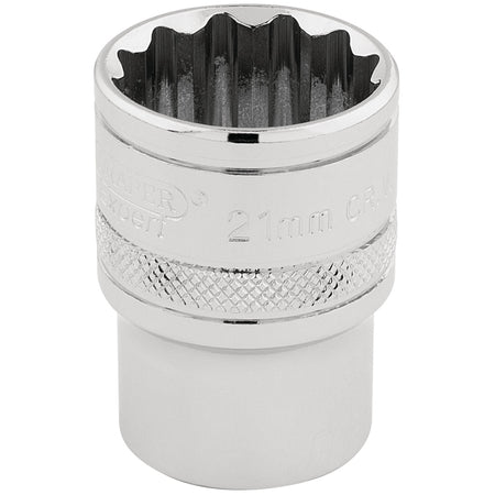 Draper-HI-TORQ®-12-Point-Socket,-1/2"-Sq.-Dr.,-21mm