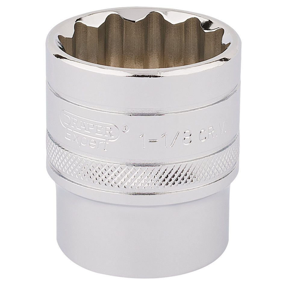 Draper-HI-TORQ®-12-Point-Socket,-1/2"-Sq.-Dr.,-1.1/8"