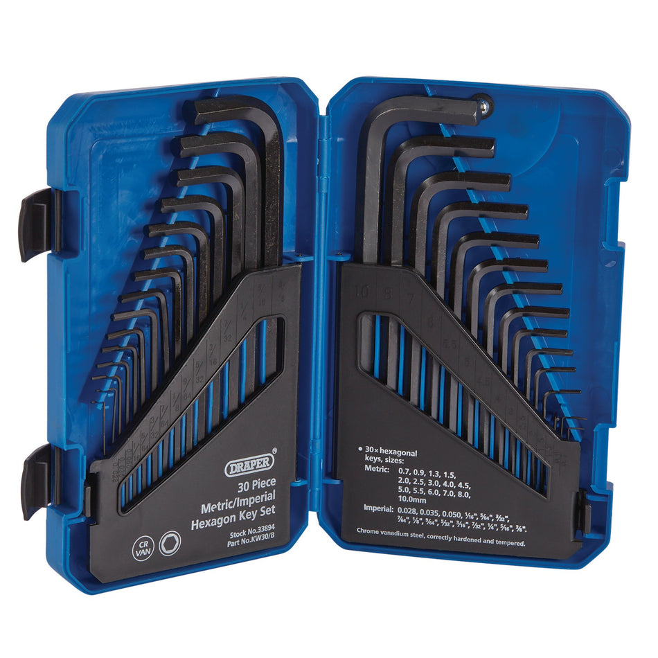 Metric/Imperial-Combined-Long-Pattern-Hexagon-Key-Set-(30-Piece)