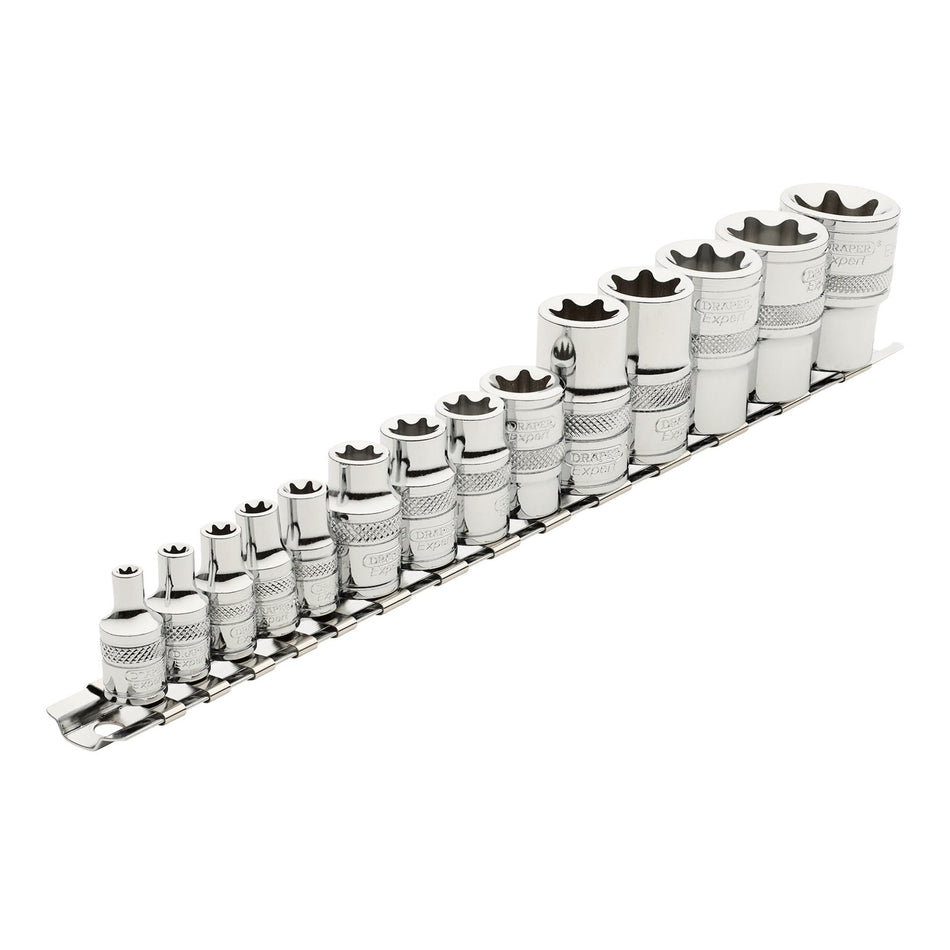 Draper-Expert-TX-STAR®-Socket-Set,-1/4",-3/8"-&-1/2"-Sq.-Dr.-(14-Piece)
