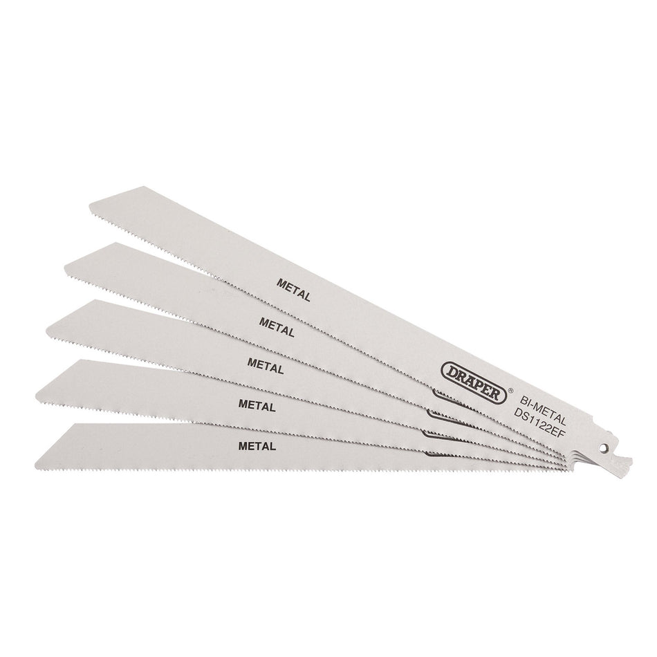 Bi-metal-Reciprocating-Saw-Blades-for-Metal-Cutting,-225mm,-18tpi-(Pack-of-5)