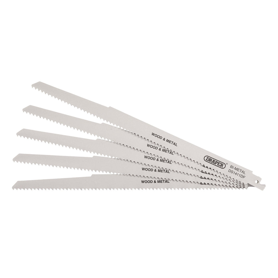 Bi-metal-Reciprocating-Saw-Blades-for-Multi-Purpose-Cutting,-300mm,-6tpi-(Pack-of-5)