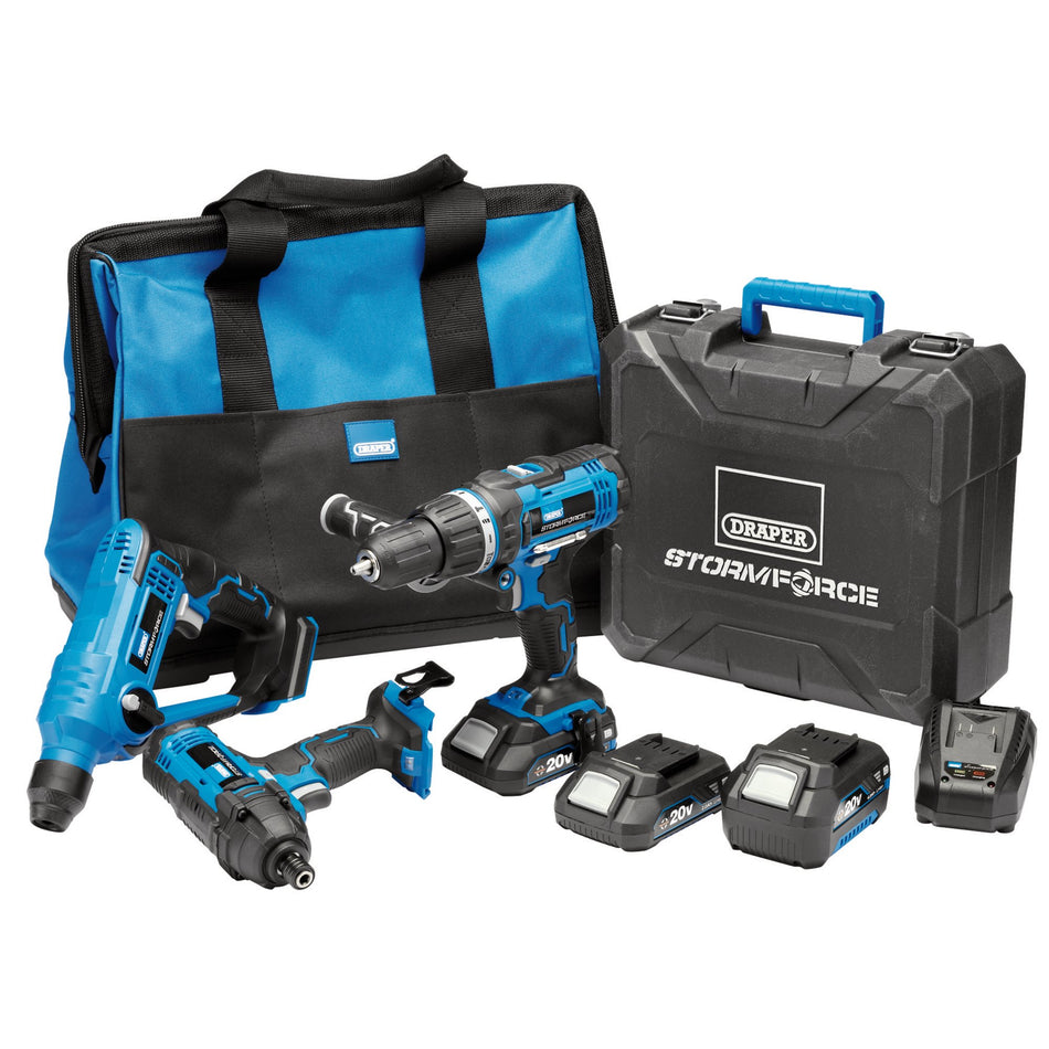 Draper-Storm-Force®-20V-Cordless-Fixing-Kit-(8-Piece)
