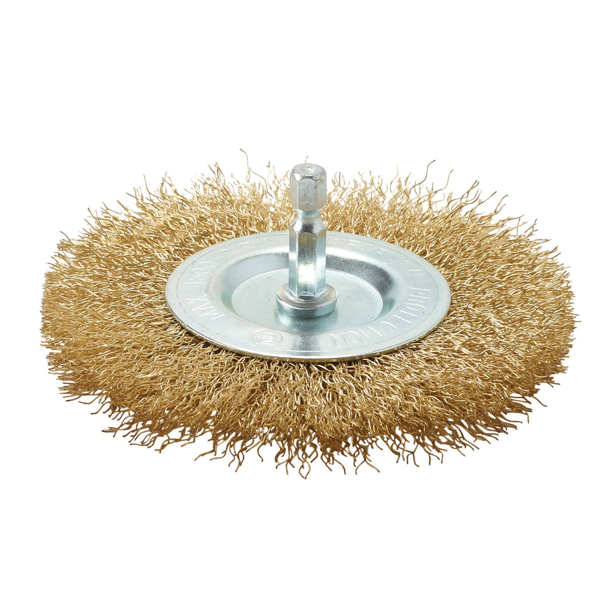 Brassed-Steel-Crimped-Wire-Wheel-Brush,-100mm