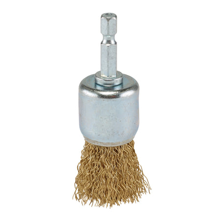 Brassed-Steel-Crimped-Wire-End-Brush,-25mm