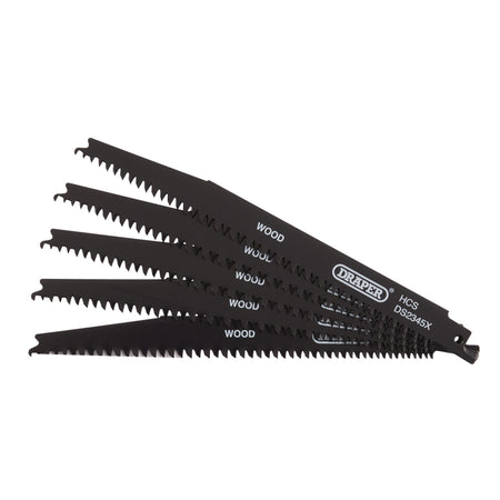Reciprocating-Saw-Blades-for-Wood-and-Plastic-Cutting,-200mm,-6-10tpi-(Pack-of-5)