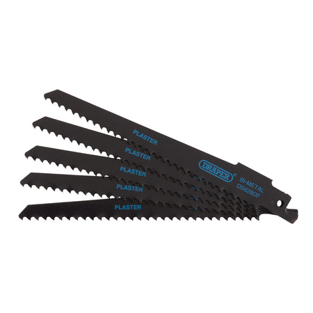 Bi-metal-Reciprocating-Saw-Blades-for-Plaster-Cutting,-150mm,-6tpi-(Pack-of-5)