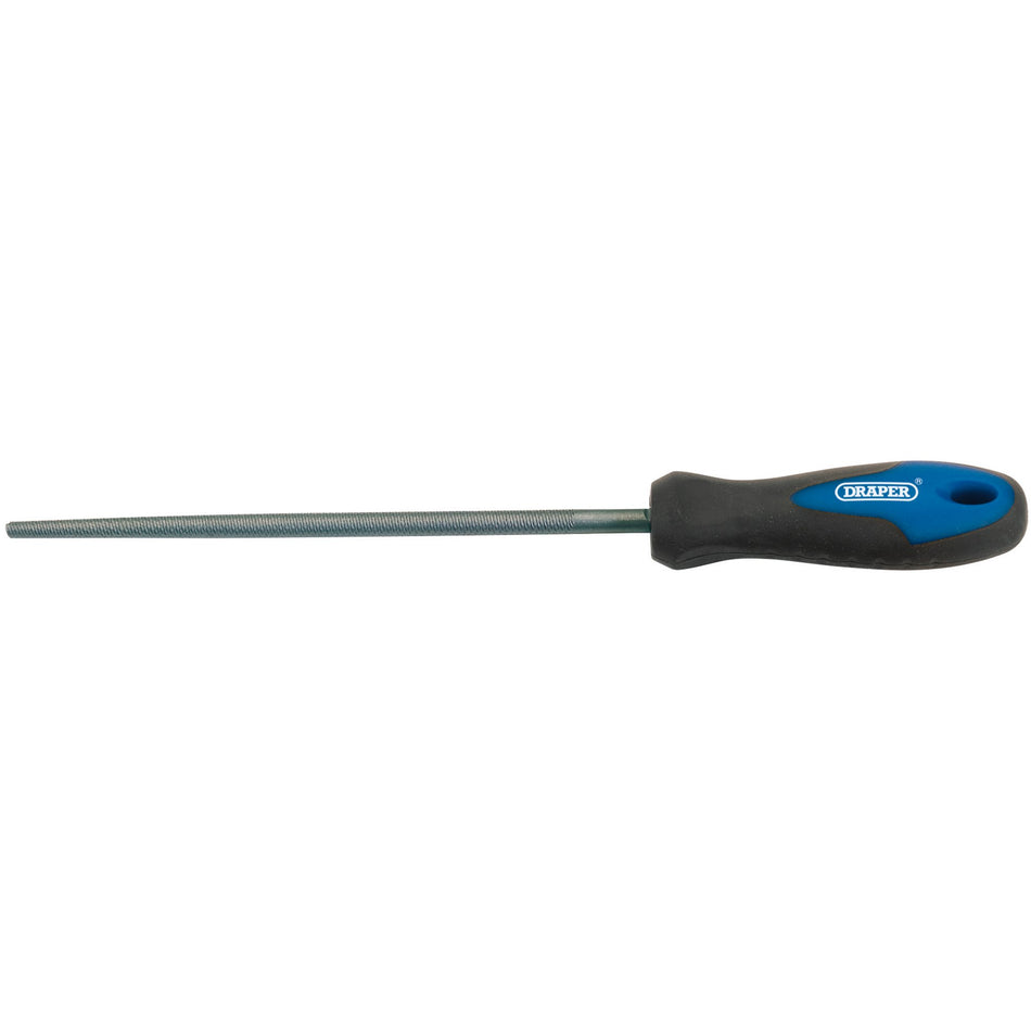 Soft-Grip-Engineers-Round-File-and-Handle,-200mm