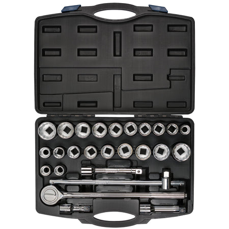 Draper-HI-TORQ®-Combined-MM/AF-Socket-Set,-3/4"-Sq.-Dr.,-Black-(26-Piece)