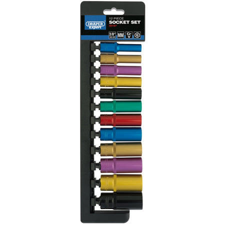 Draper-Expert-Metric-Coloured-Deep-Socket-Set,-3/8"-Sq.-Dr.-(12-Piece)