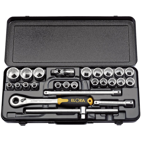 Elora-Metric-Socket-Set,-1/2"-Sq.-Dr.-(25-Piece)