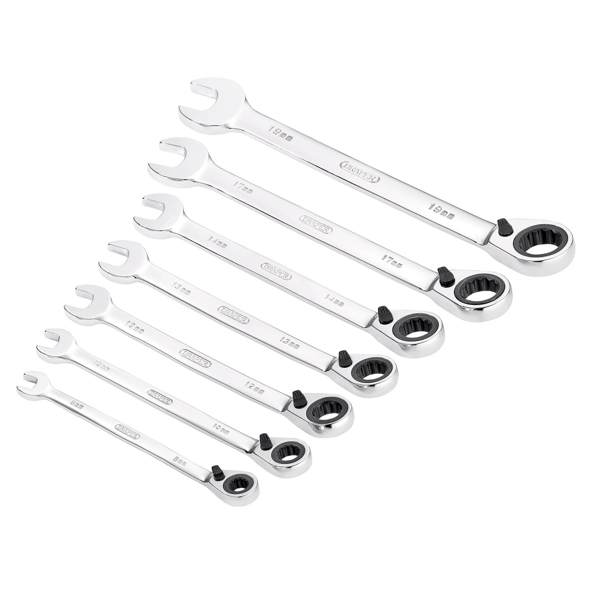 Draper-HI-TORQ®-Metric-Reversible-Ratcheting-Combination-Spanner-Set-(7-Piece)