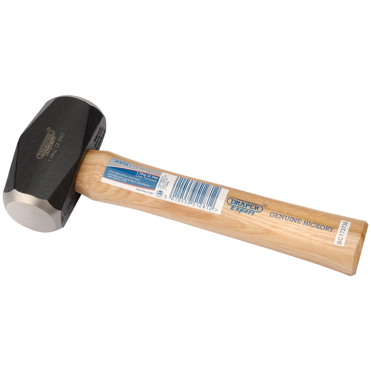 Draper-Expert-Club-Hammer-with-Hickory-Shaft,-1kg/2.2lb