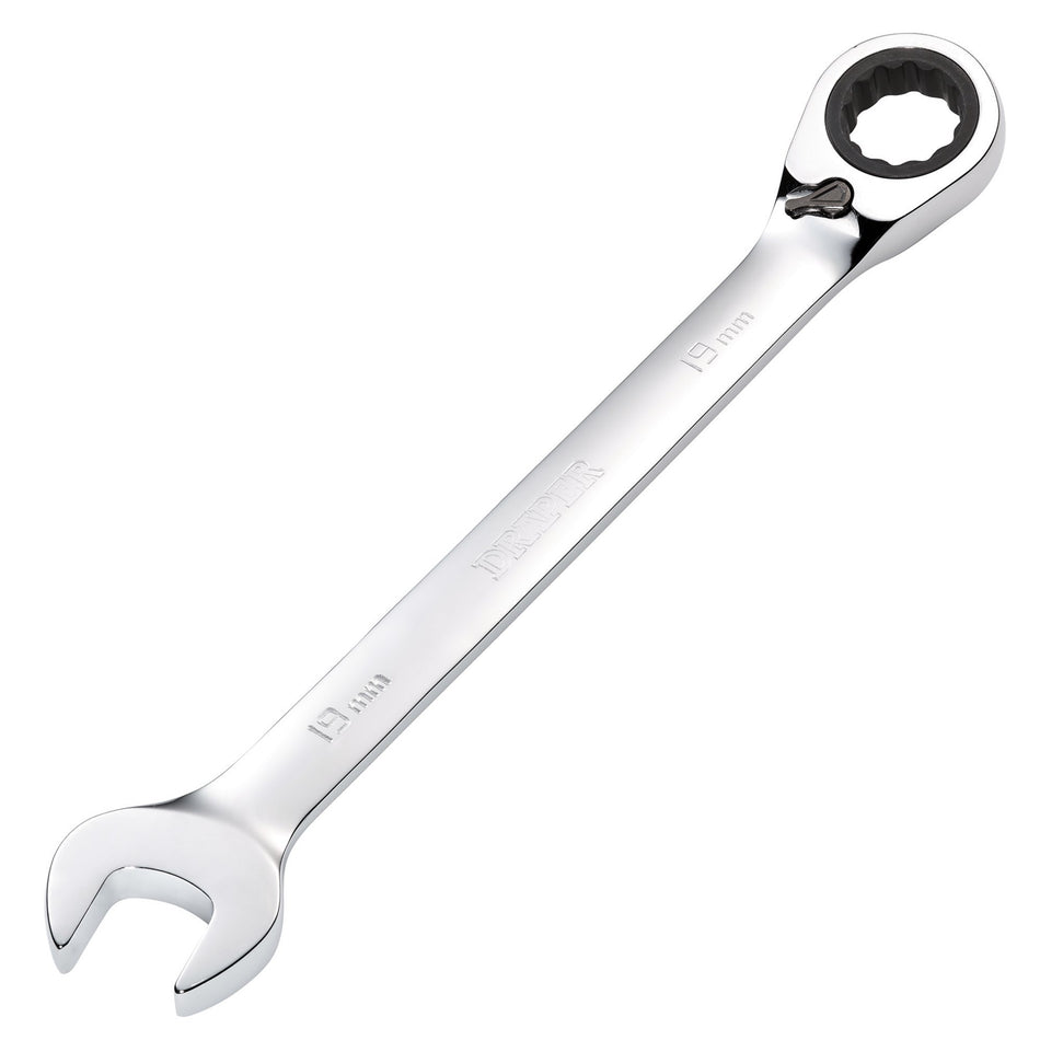 Draper-HI-TORQ®-Metric-Reversible-Ratcheting-Combination-Spanner,-19mm